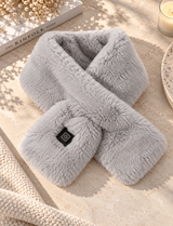 Thermza heated scarf in grey, flat lay