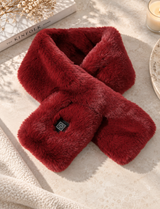 Thermza heated scarf in wine red, flat lay